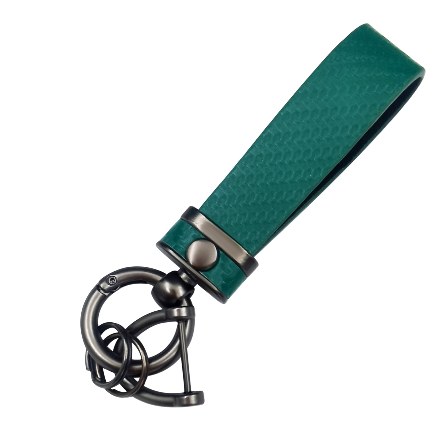 Carbon Fiber Leather Metal Car Keychain thumbnail 11