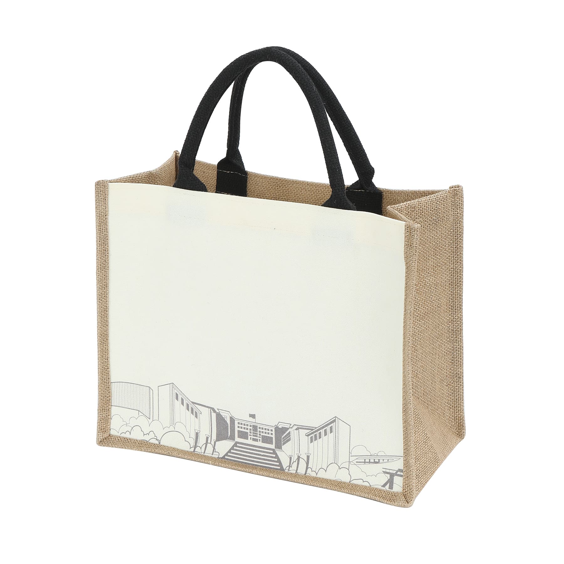 Jute Canvas Two Tune Tote Bag- Full Colored Imprint thumbnail 3