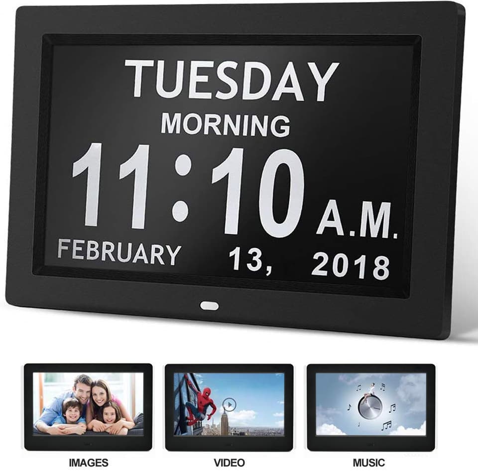 8 Inch Digital Day Calendar Clock thumbnail 6