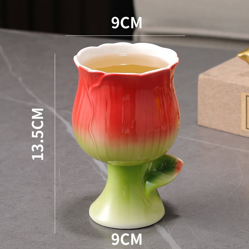 Flower Vintage Wine Goblet Ceremic Glasses thumbnail 2