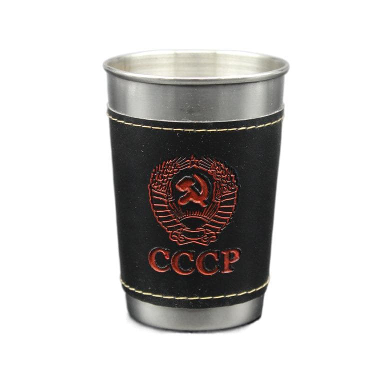 5.7oz Portable Stainless Steel Cups Set With Leather Cover thumbnail 5