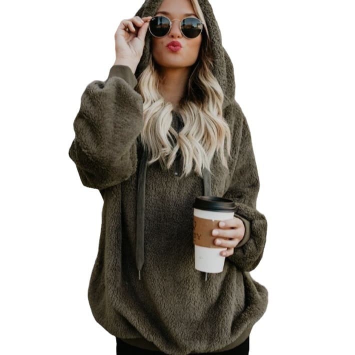 Women’S Oversized Fuzzy Pullover Hoodies thumbnail 6