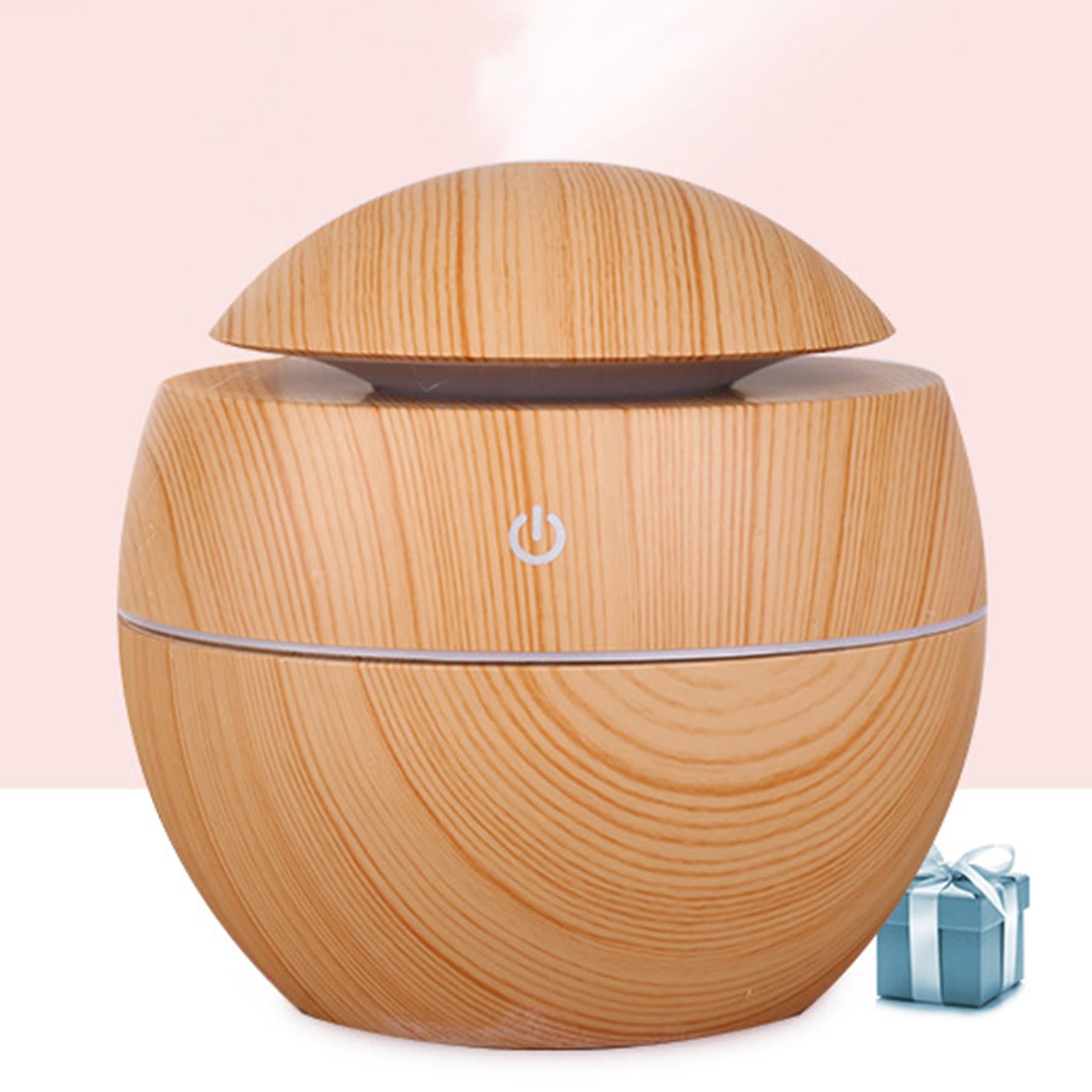 Wood Grain Round Electric Humidifier Aroma Diffuser