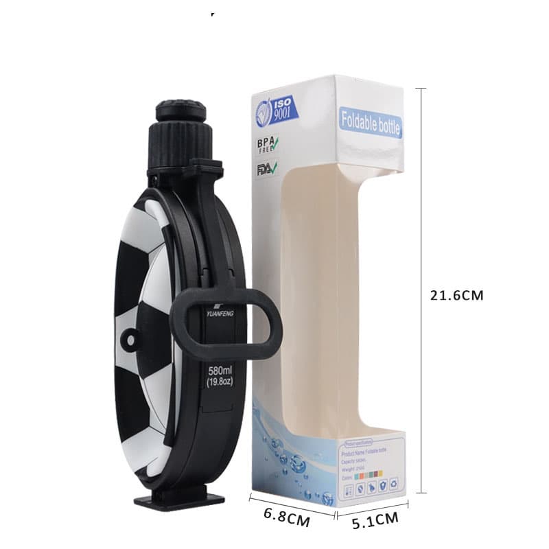 Creative Silicone Foldable Football Pattern Water Bottle thumbnail 3