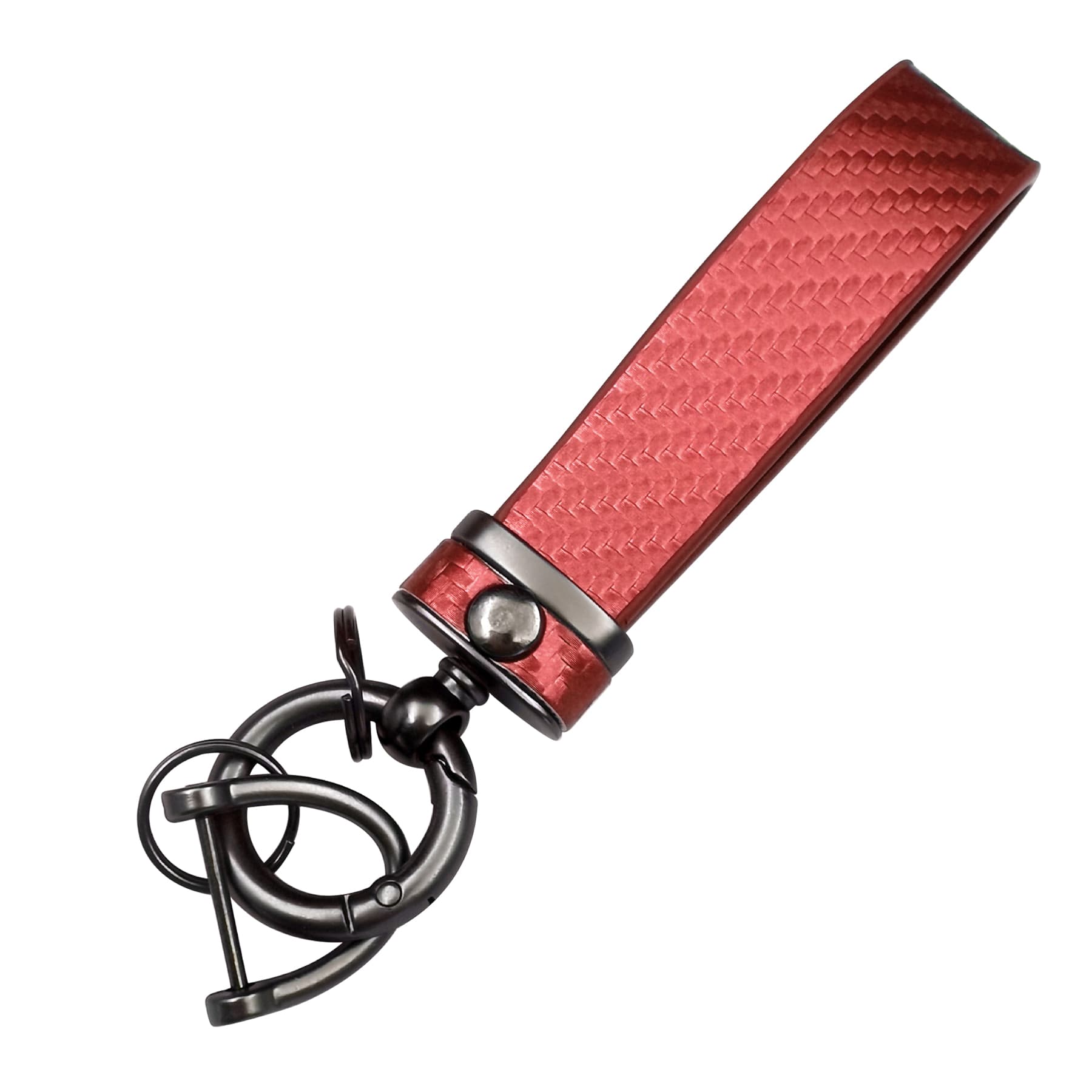 Carbon Fiber Leather Metal Car Keychain thumbnail 14