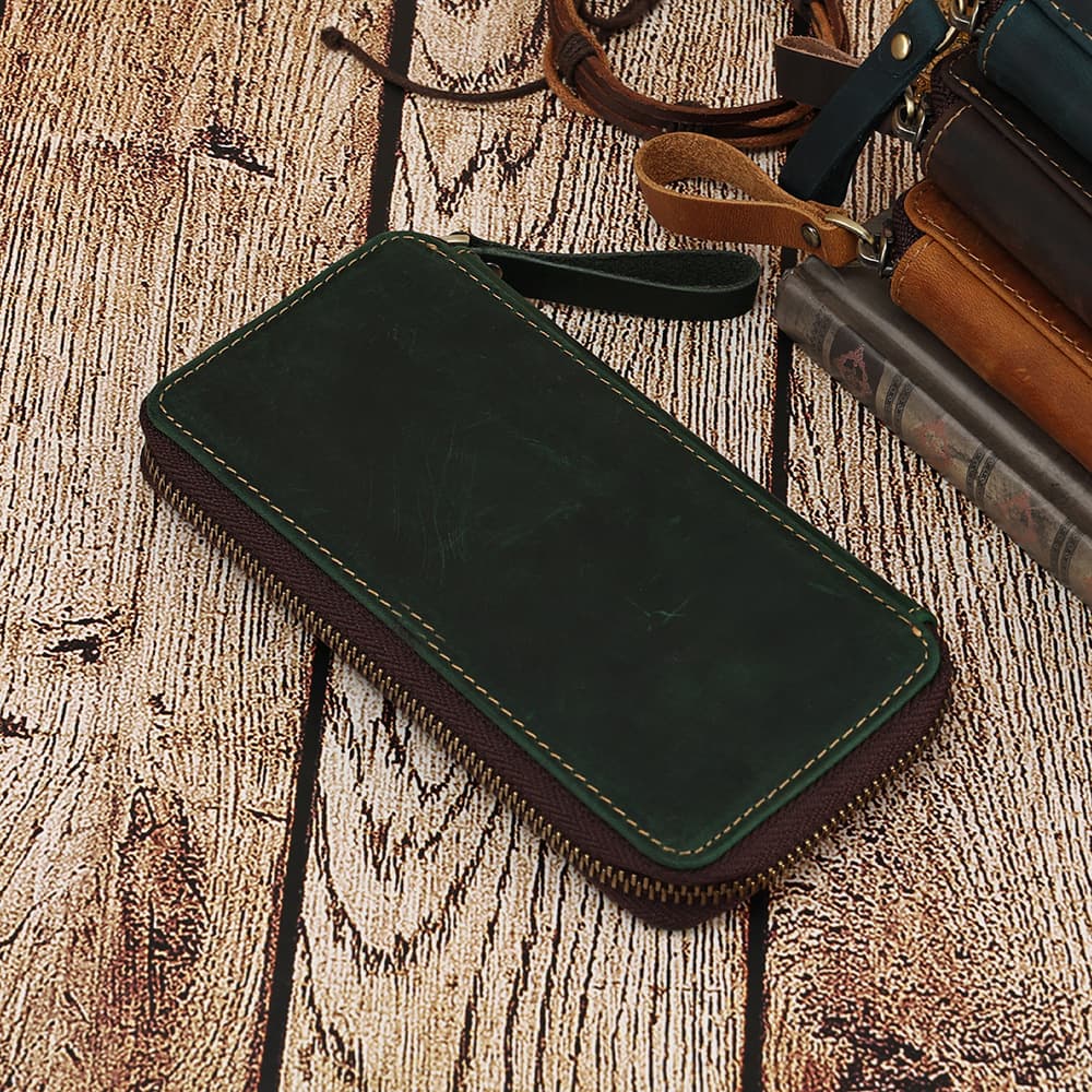 Genuine leather stationery box pencil case wallet thumbnail 7