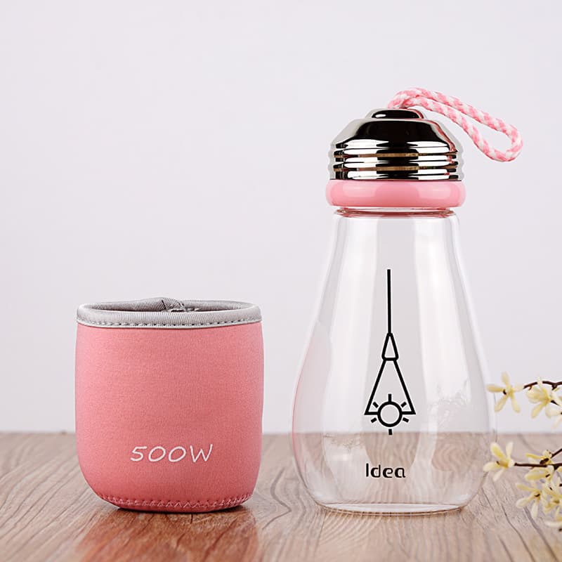 Bulb Shaped Glass Water Bottles thumbnail 3