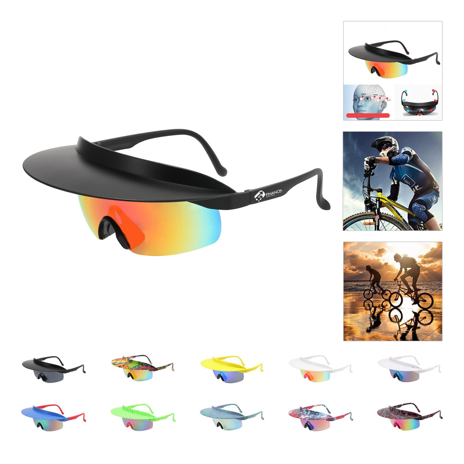 Outdoor Travel Cycling Unisex Visor Sports Hat Sunglasses