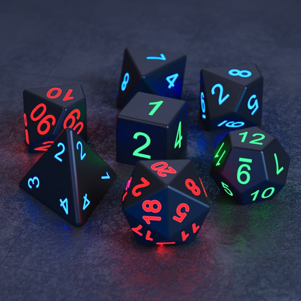 Rechargeable Glowing Dice Set 7Pcs