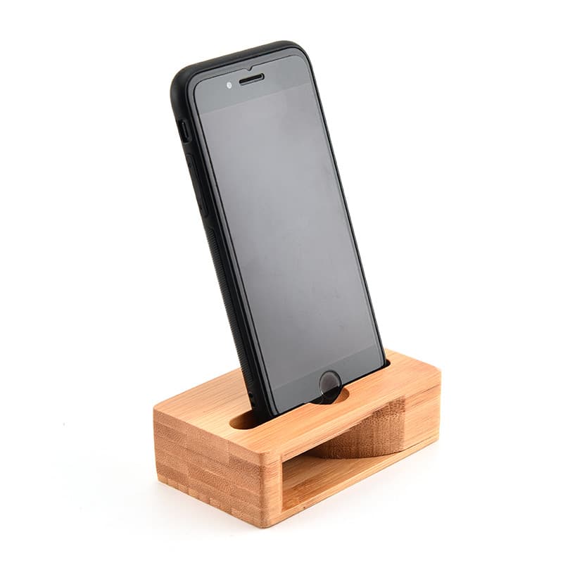 Bamboo Wooden Desktop Mobile Phone Speaker Holder thumbnail 2