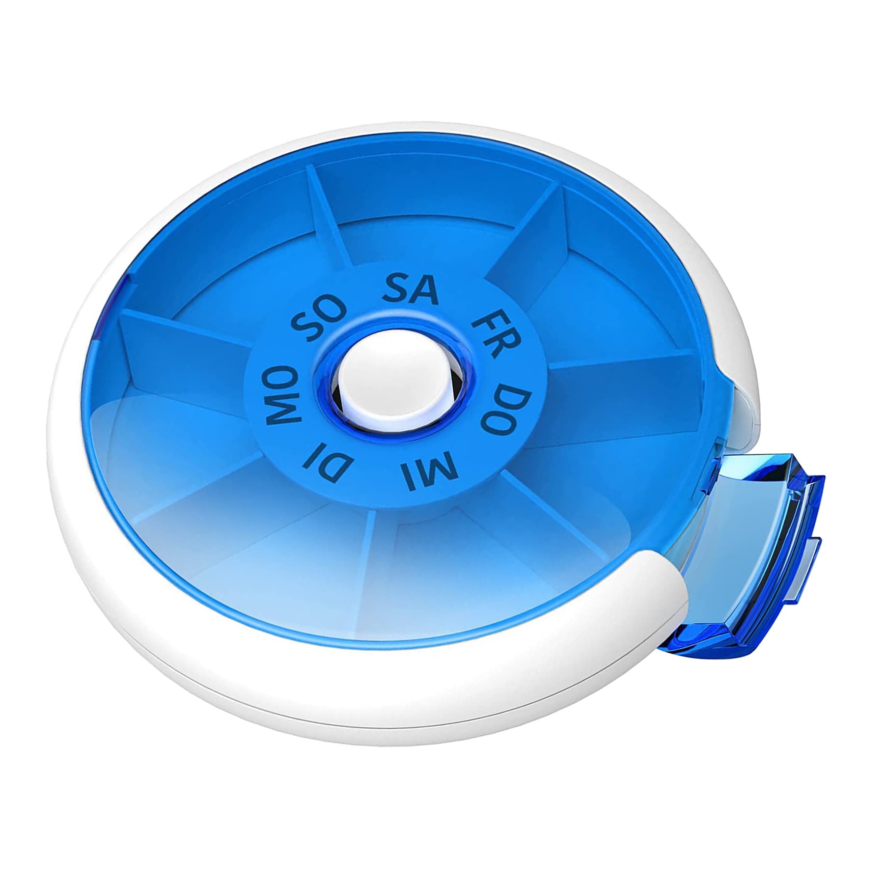 Rotatable 7-Slot Round Pill Box Medicine Case thumbnail 7