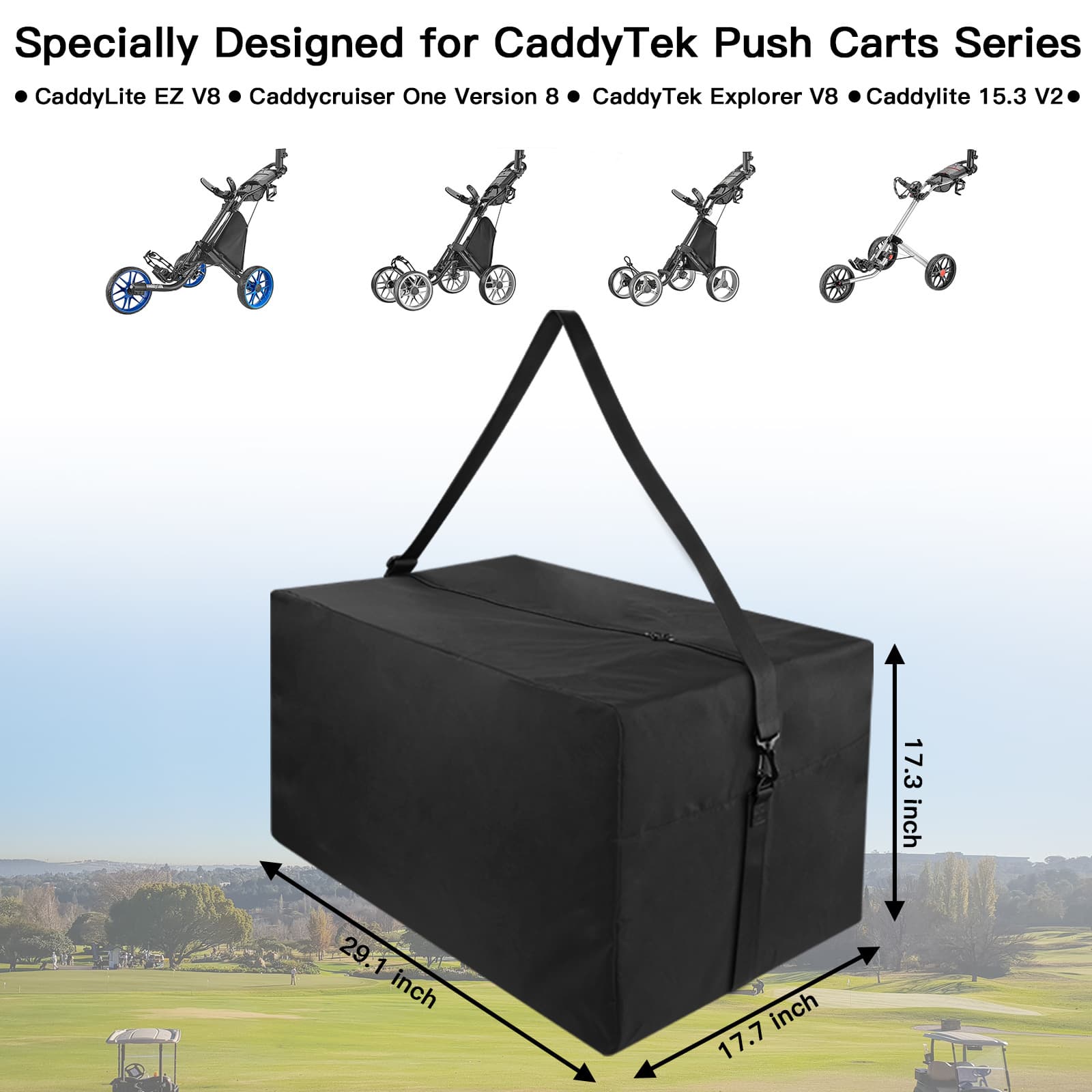 Golf Push Cart Bag for Caddytek
