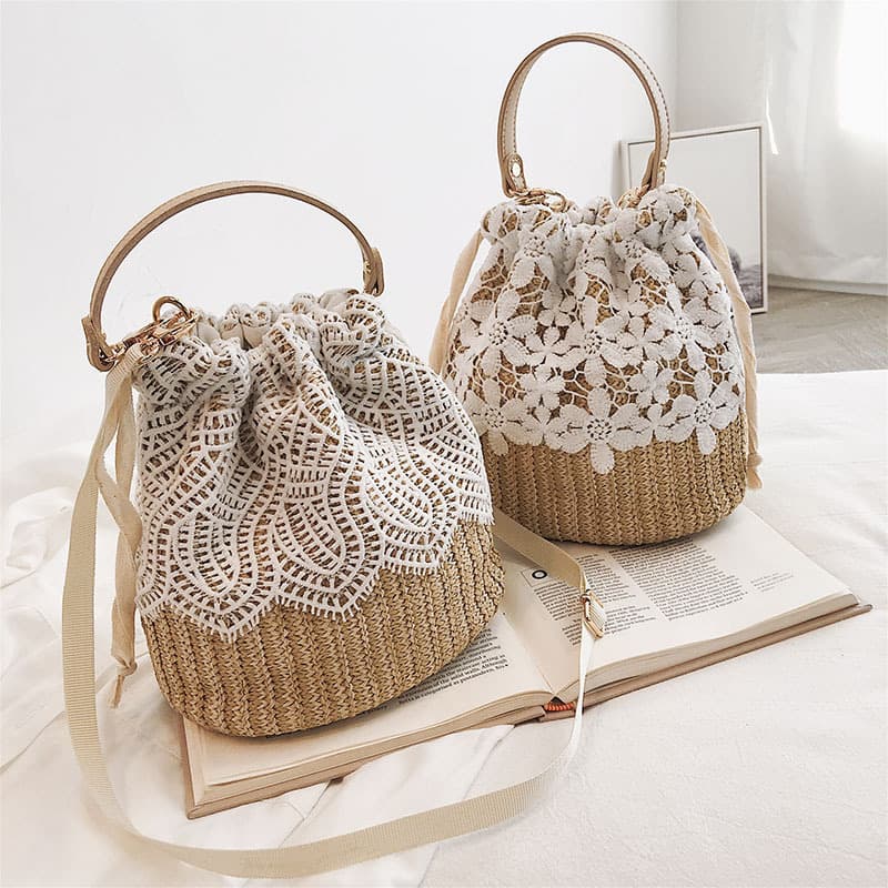 Chic Straw Women’s Summer Beach Bag with Removable Handle thumbnail 2