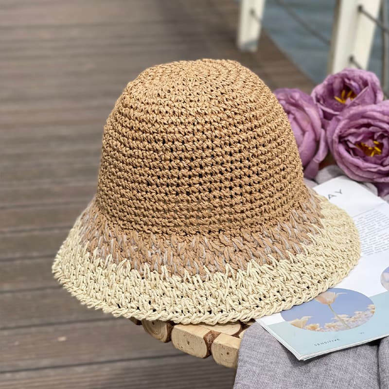 Hand-woven sunscreen fisherman hat thumbnail 2
