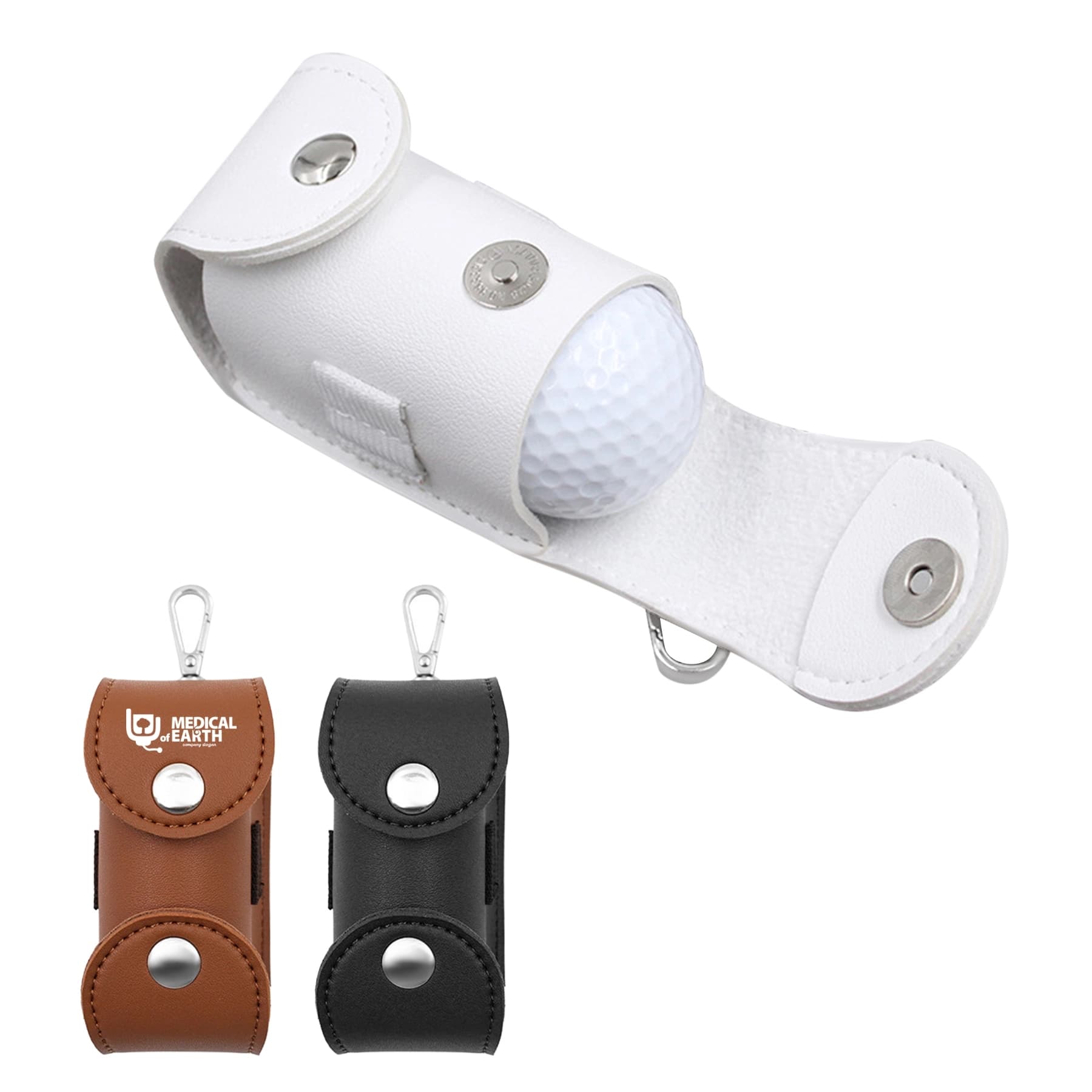 Leather Golf Ball Pouch thumbnail 3