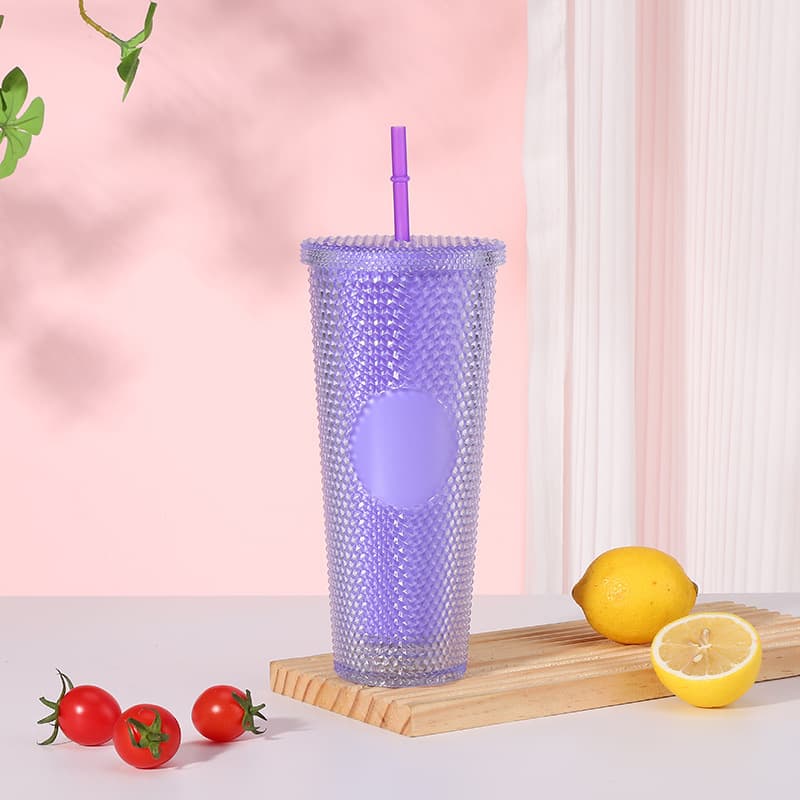 24oz Barbie Pink Plastic Durian Straw Cup thumbnail 2