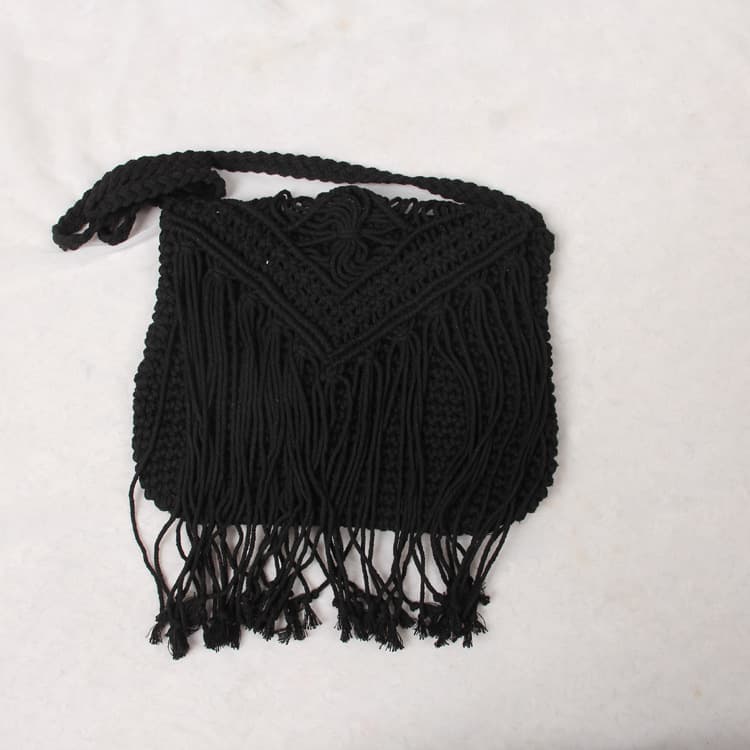 Jute Straw cotton tassel shoulder cross-body bag thumbnail 8