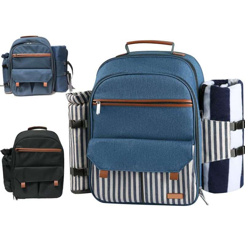 Picnic Backpack with Cooler Bag, Wine Pouch, Blanket