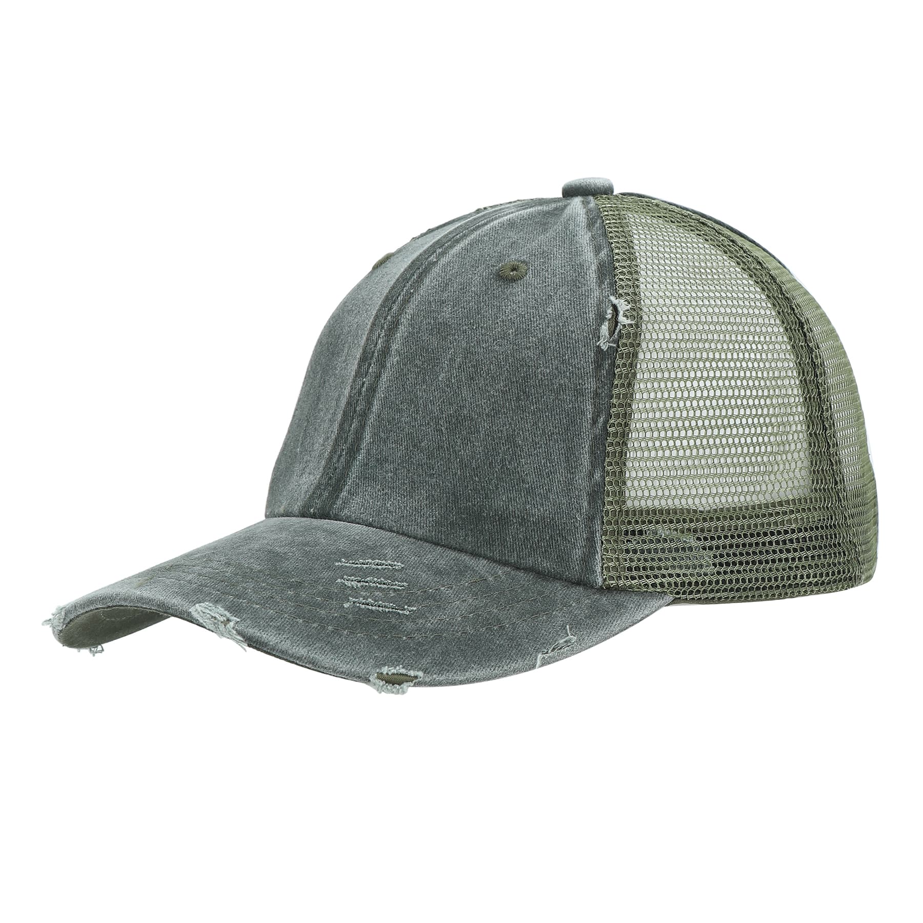 Washed Cotton Ponytail Baseball Cap thumbnail 4