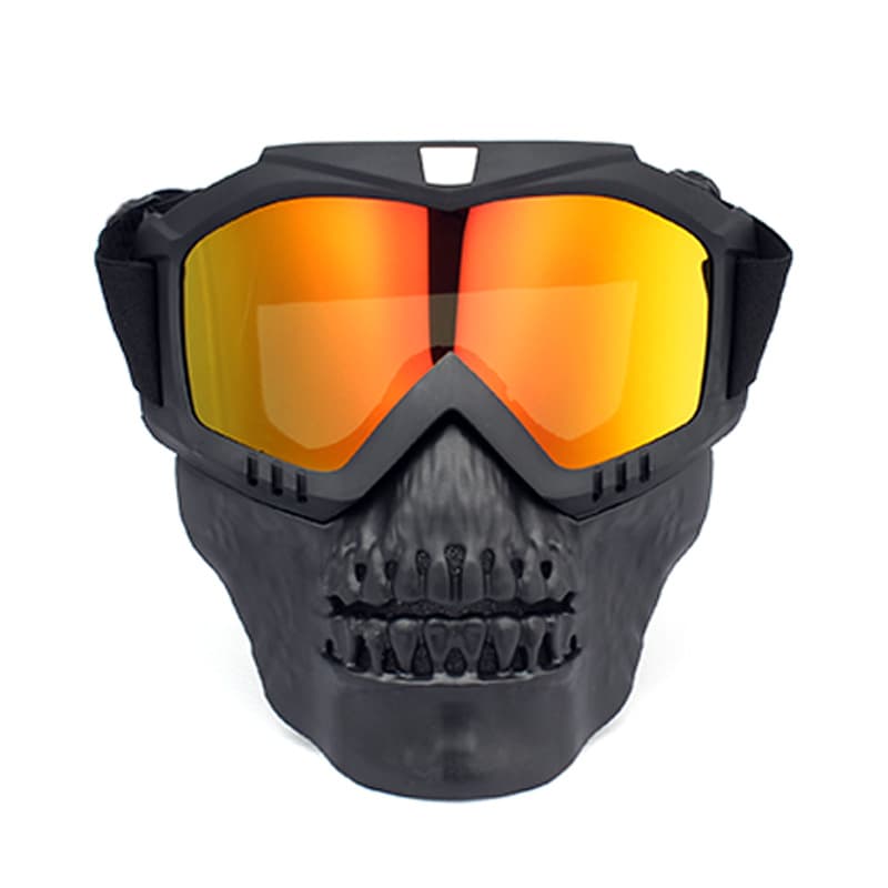 Detachable Cross Country Riding Ski Goggles Skull Face Mask