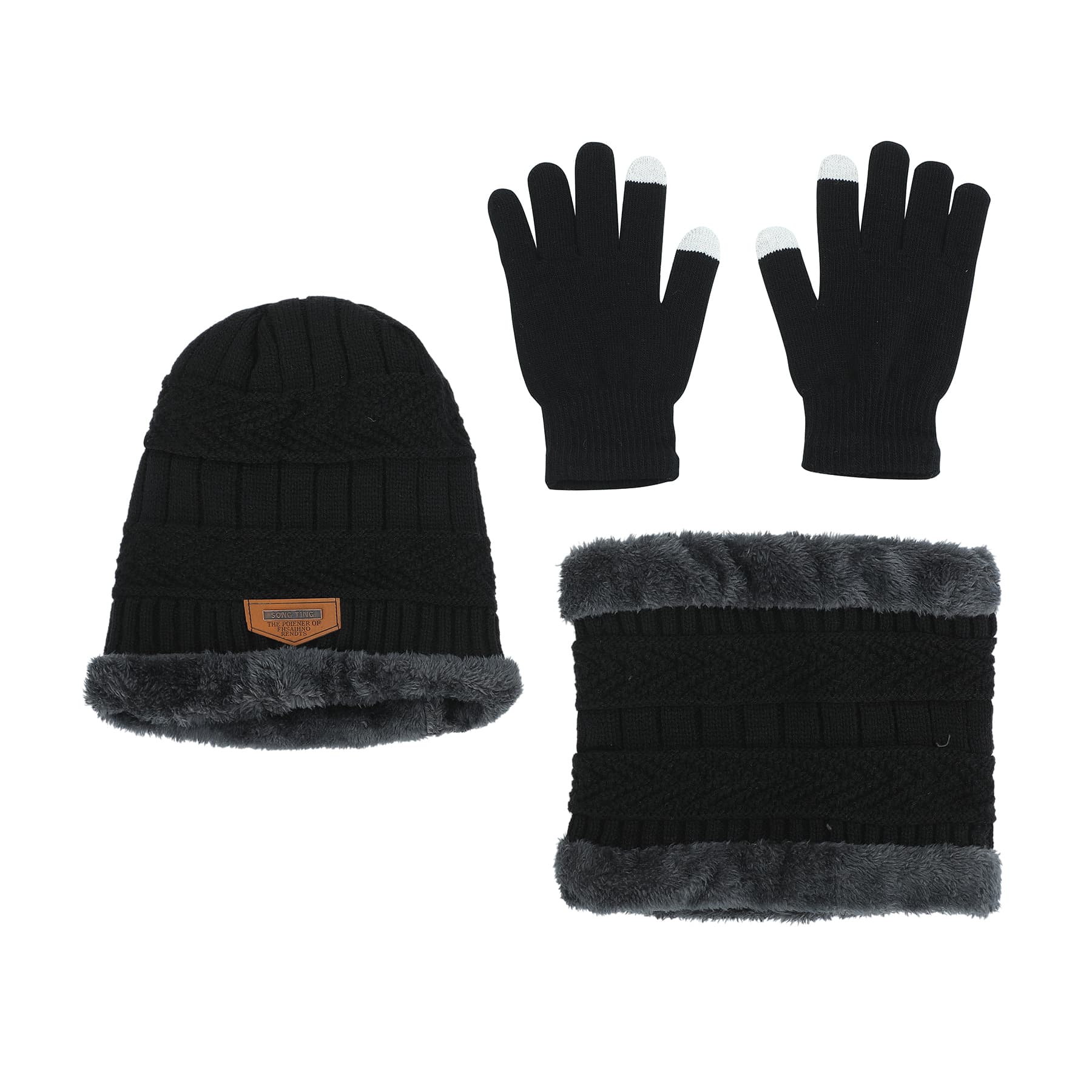 Knit Winter Hat Scarf Gloves Kit thumbnail 4