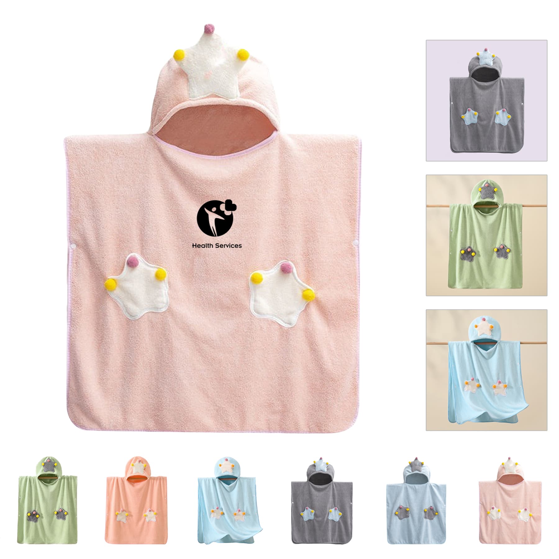 Kids Hooded Bath Towel Wrap