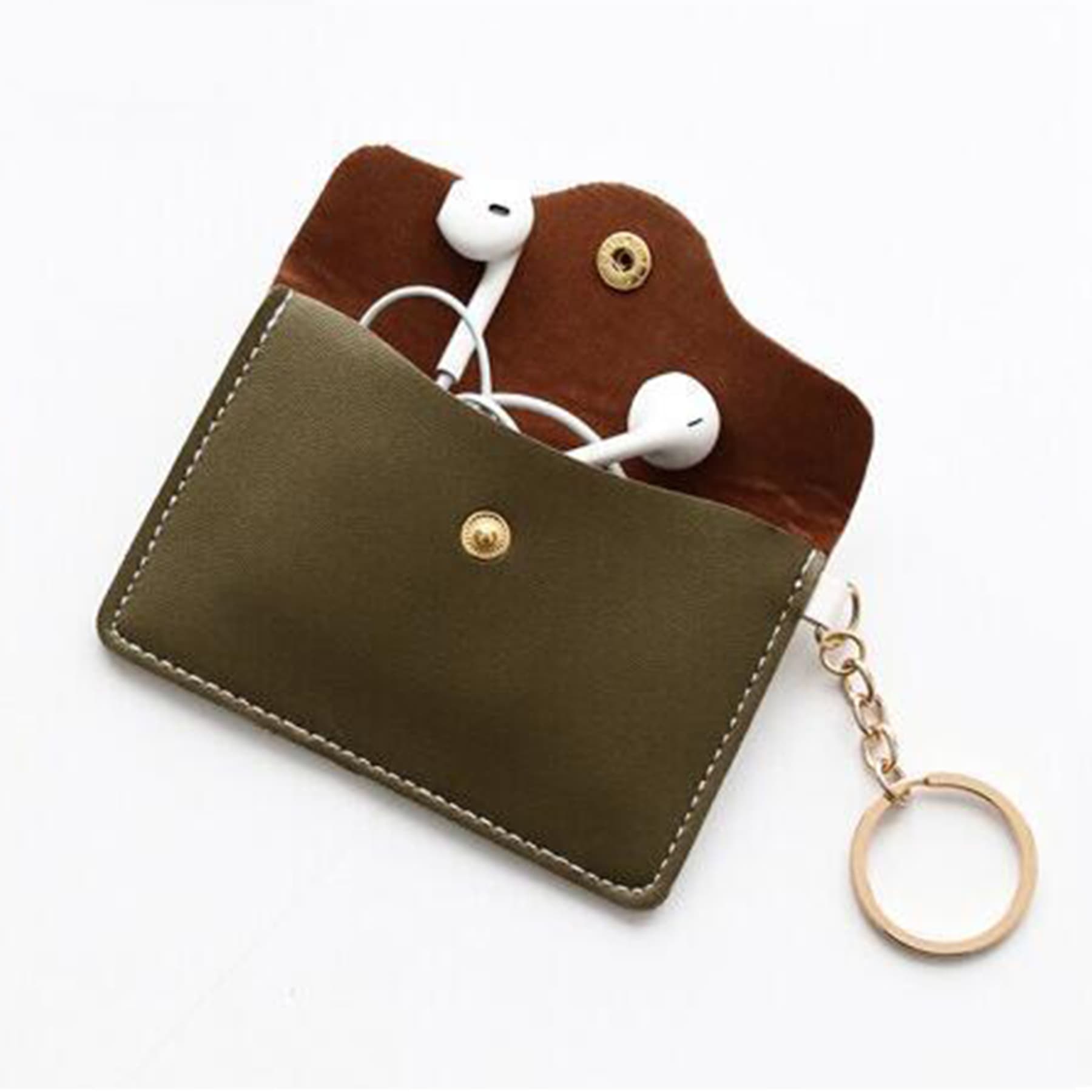 Leather Mini Coin Purse W/Press Button And Key Ring thumbnail 12