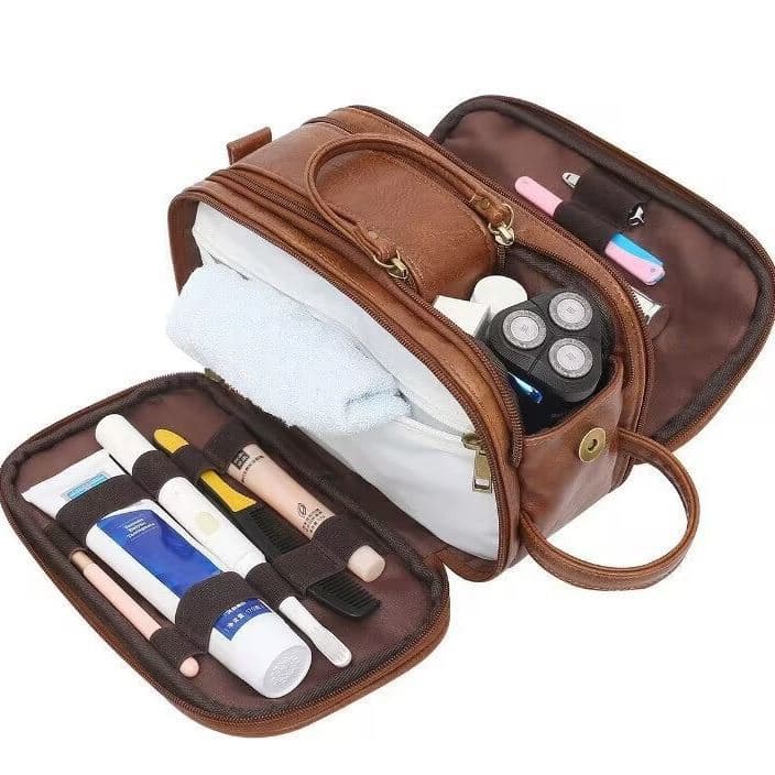 Large Travel PU Leather Cosmetic Bags thumbnail 4