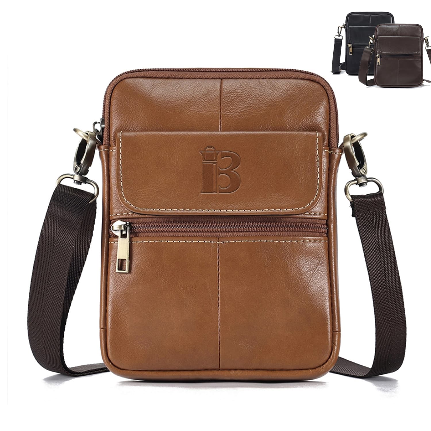 PU Leather Shoulder Crossbody Bag For Men thumbnail 3