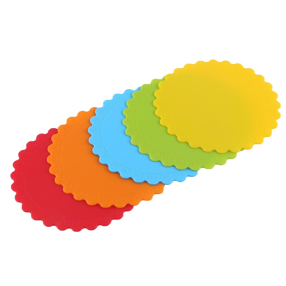 Non Slip Coasters Rose Edge Cup Pad Silicone Coaster