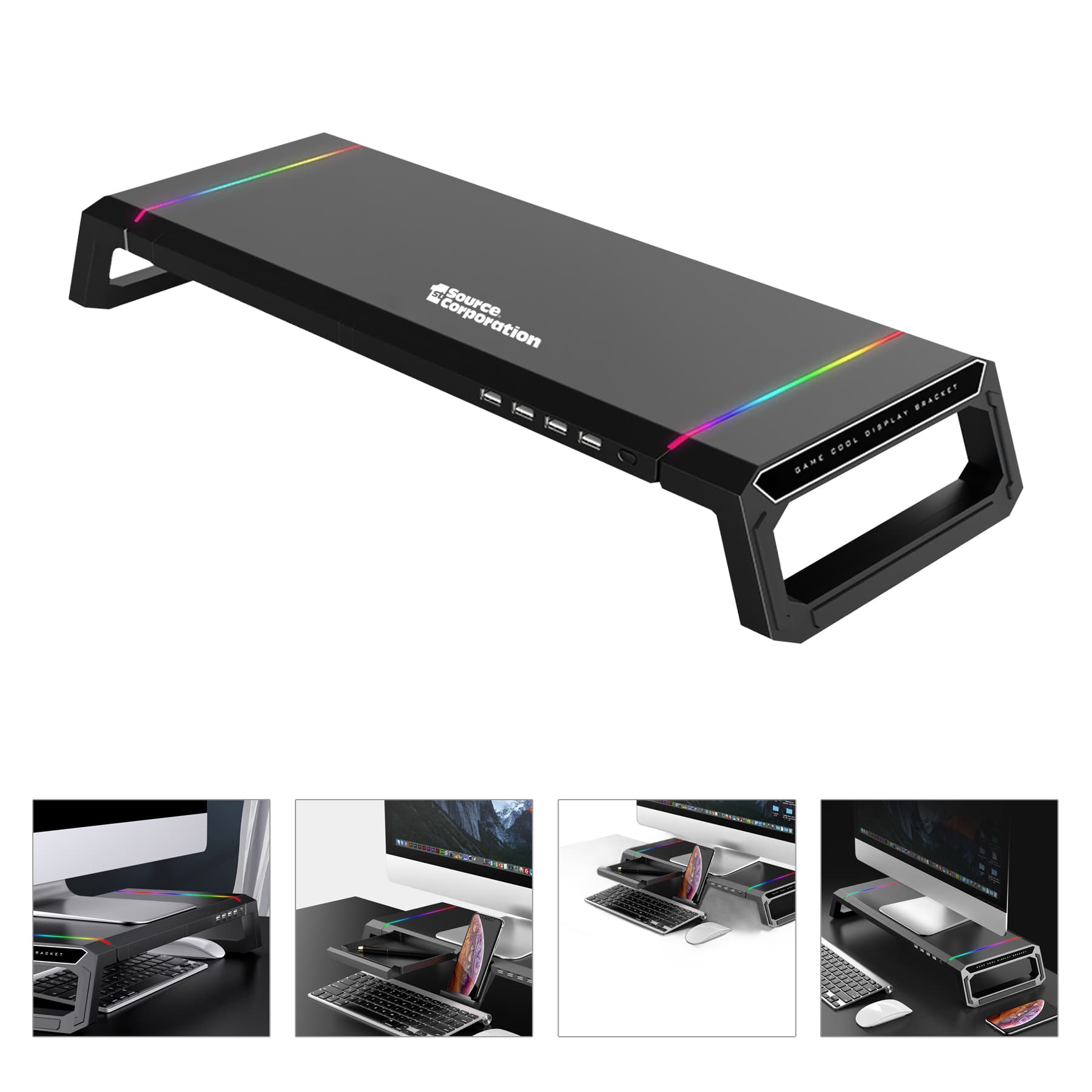 Laptop Computer Stand Riser Bed Fold Desk with USB Ports