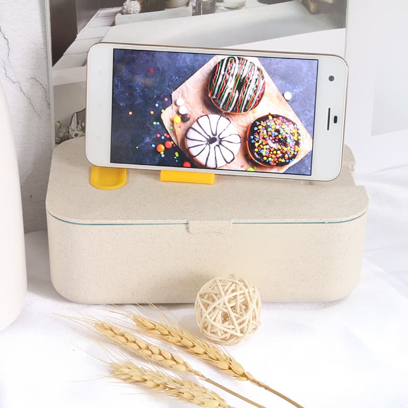 Wheat Straw Lunch Set With Phone Holder thumbnail 2