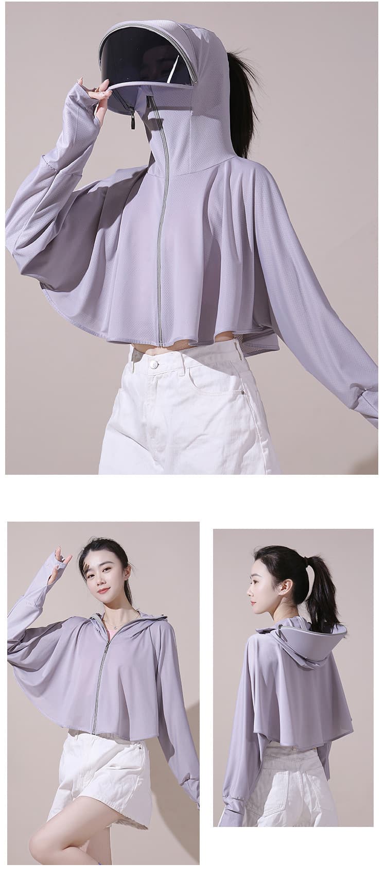 Sun Protection Outdoor Hoodie With Face Mask thumbnail 4