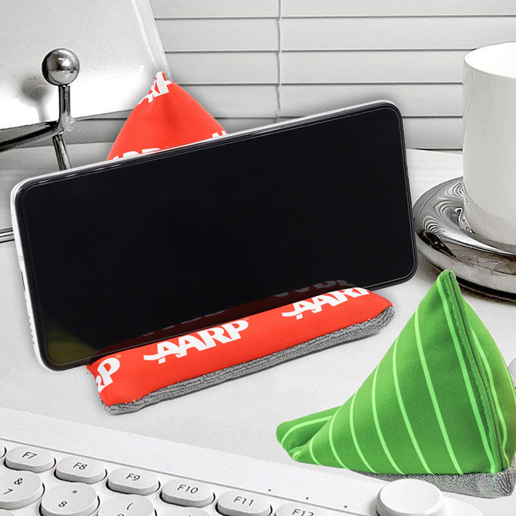 Microfiber Pyramid Mobile Device Stand thumbnail 5