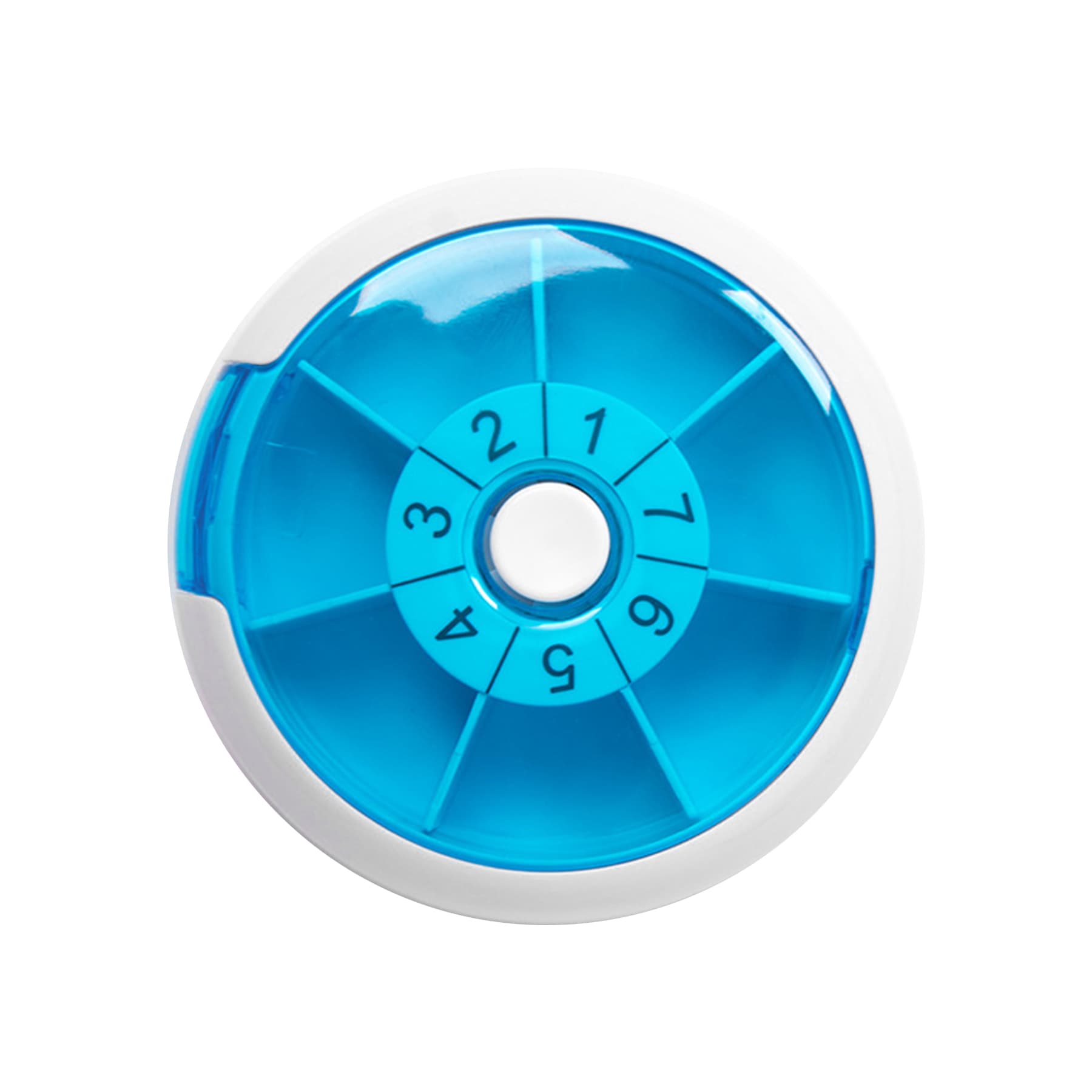 Rotatable 7-Slot Round Pill Box Medicine Case thumbnail 9