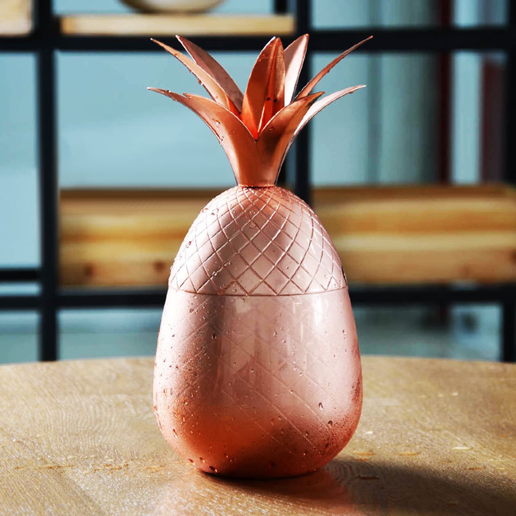 16Oz. Pineapple Stainless Steel Copper-Finish Wine Cup thumbnail 7