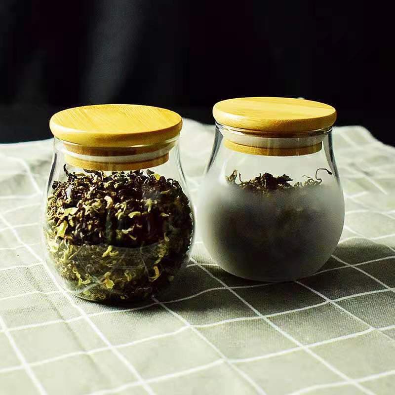 Frosted Glass Candy Food Storage Bottles With Lid thumbnail 6