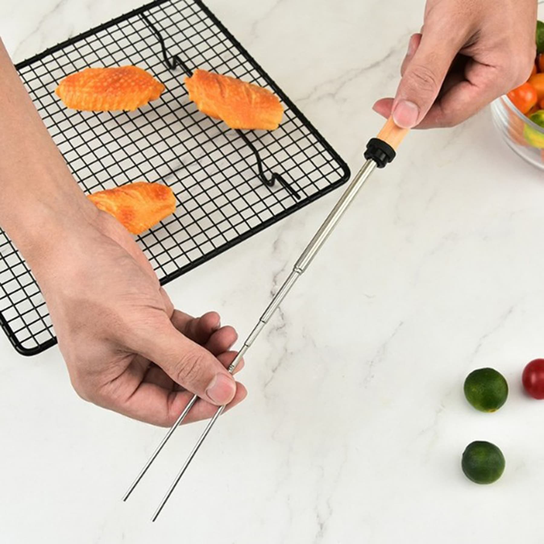 5 Pieces Extending  Sticks Kit Roaster Set With Storage Case