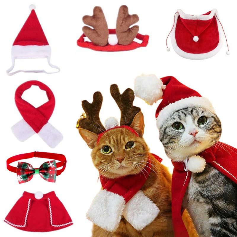 Adjustable Pet Dog Cloak Christmas Santa Hat thumbnail 4