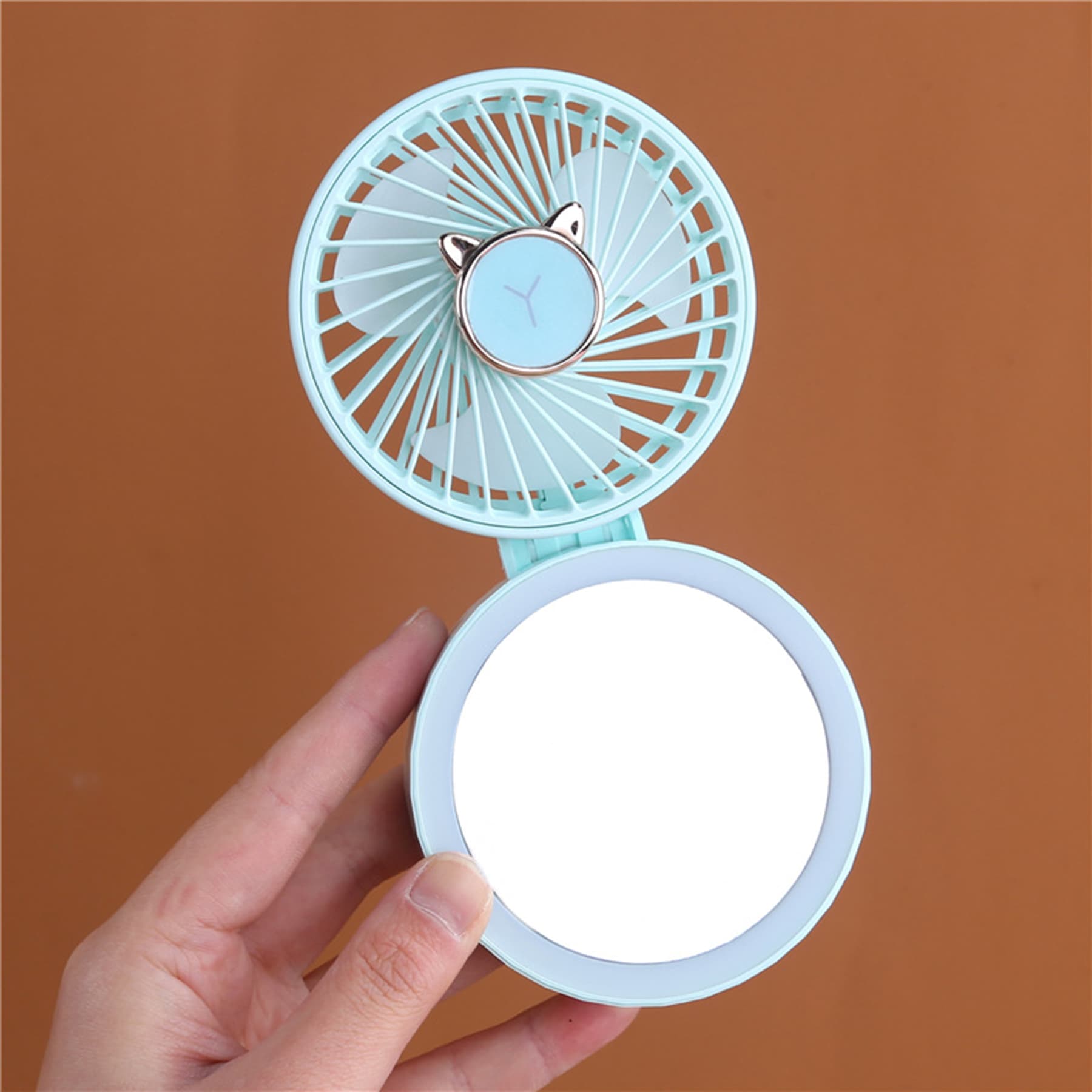 Mini USB Portable Fan With Mirror thumbnail 5