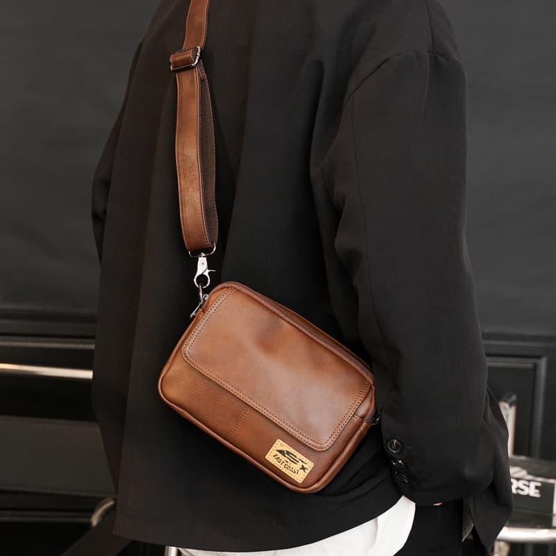 Diagonal Span Leather Bag thumbnail 6