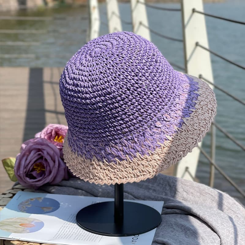 Hand-woven sunscreen fisherman hat thumbnail 7