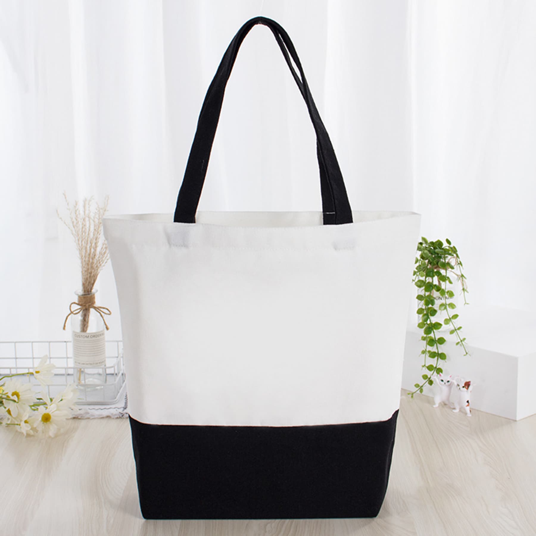 Custom Two-Tone Canvas Tote Bag thumbnail 10