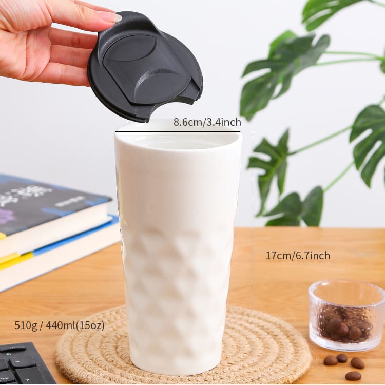 Ceramic Travel Mug With Lid thumbnail 2