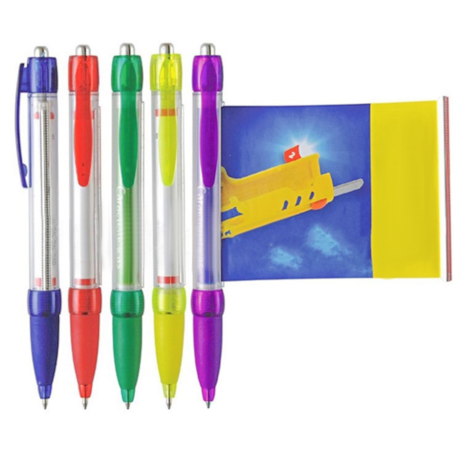 Adventising Plastic Push Ball Point Pen with Printed Paper R
