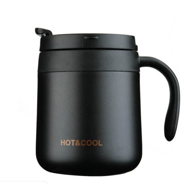 12Oz Reusable Stainless Steel Coffee Mug With Handle Lip thumbnail 5