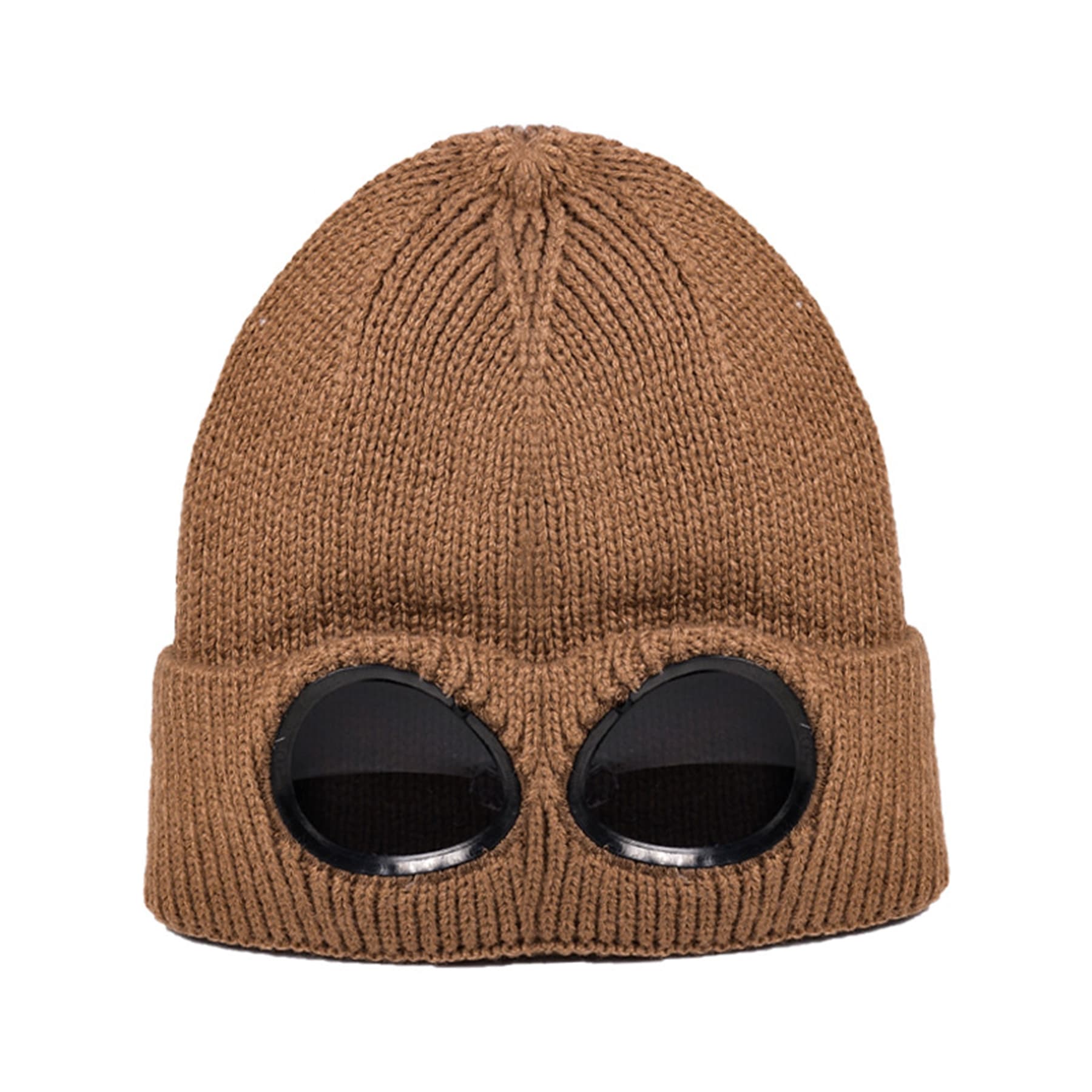 Ski Thick Knitted Hat With Windproof Glasses