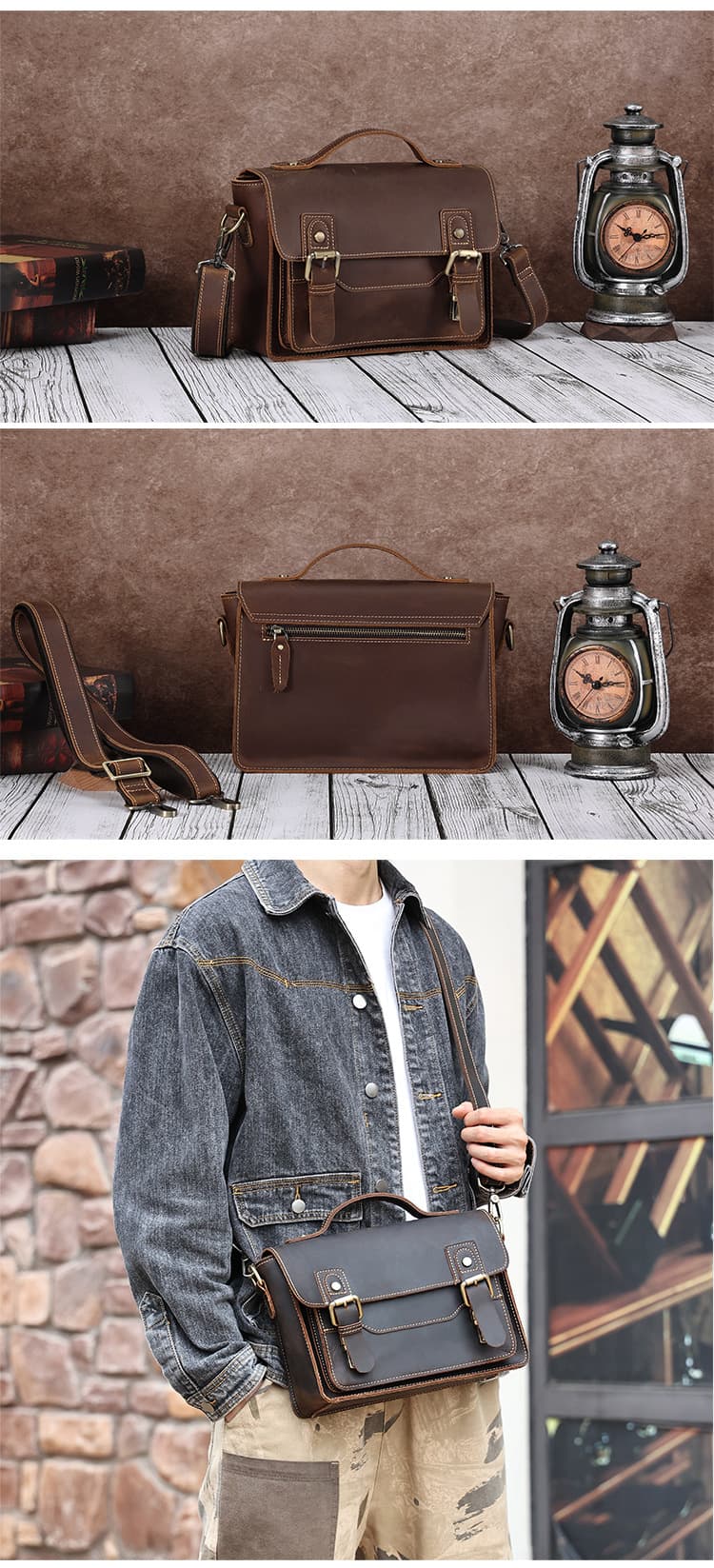 Vintage Leather Messenger Bag