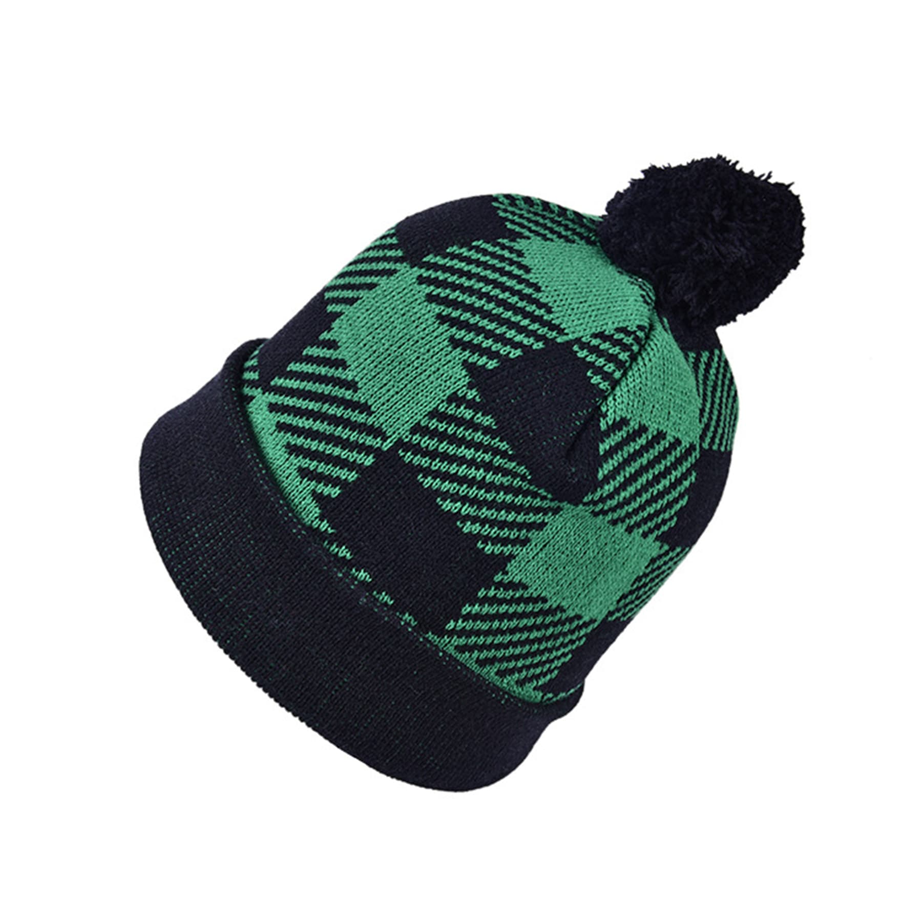 Plaid Knit Beanies thumbnail 3