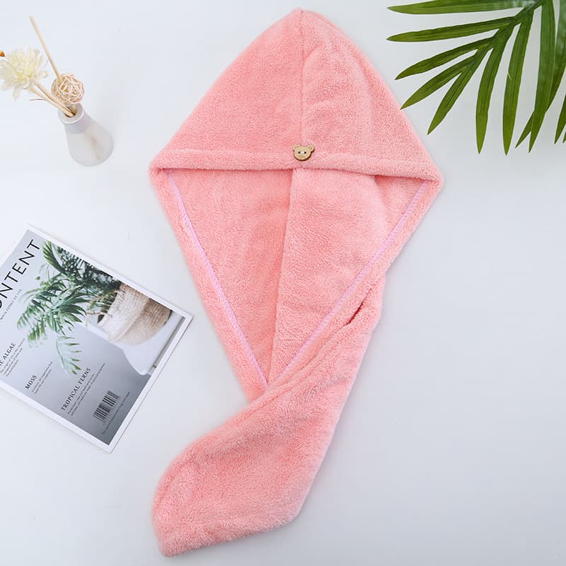 Microfiber Hair Drying Towel w/Button thumbnail 4